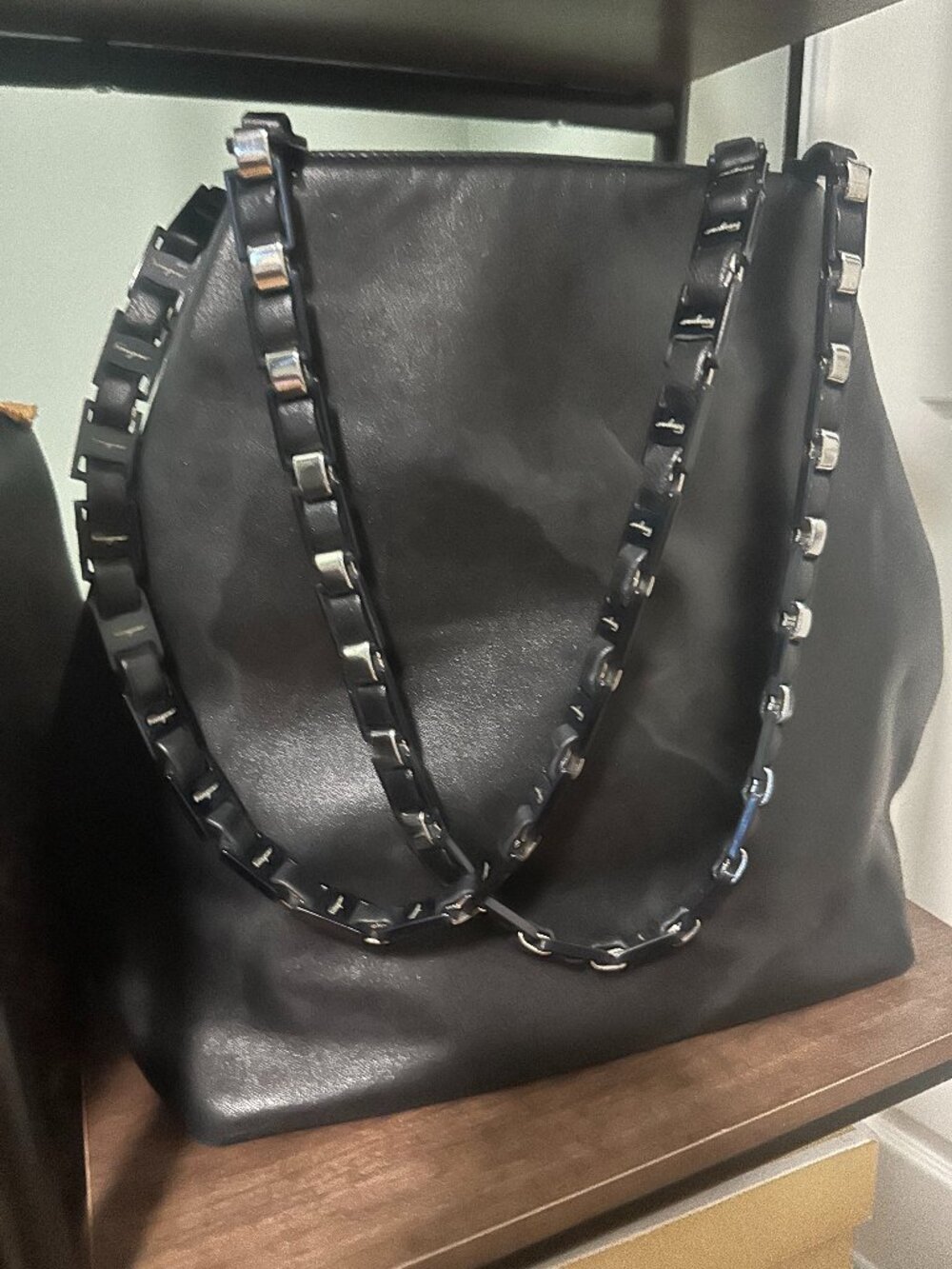 Salvatore Ferragamo Black Leather Shoulder Bag